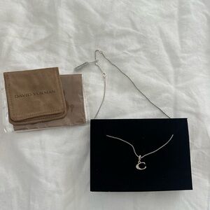 David Yurman Silver Necklace with Initial Pendant